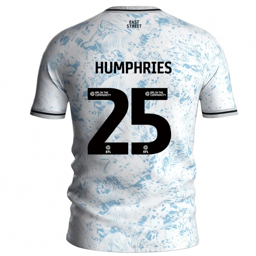 Danxen Kinderen Greta Humphries #25 Wit Hemelsblauw Uitshirt Uittenue 2025/26 T-Shirt België