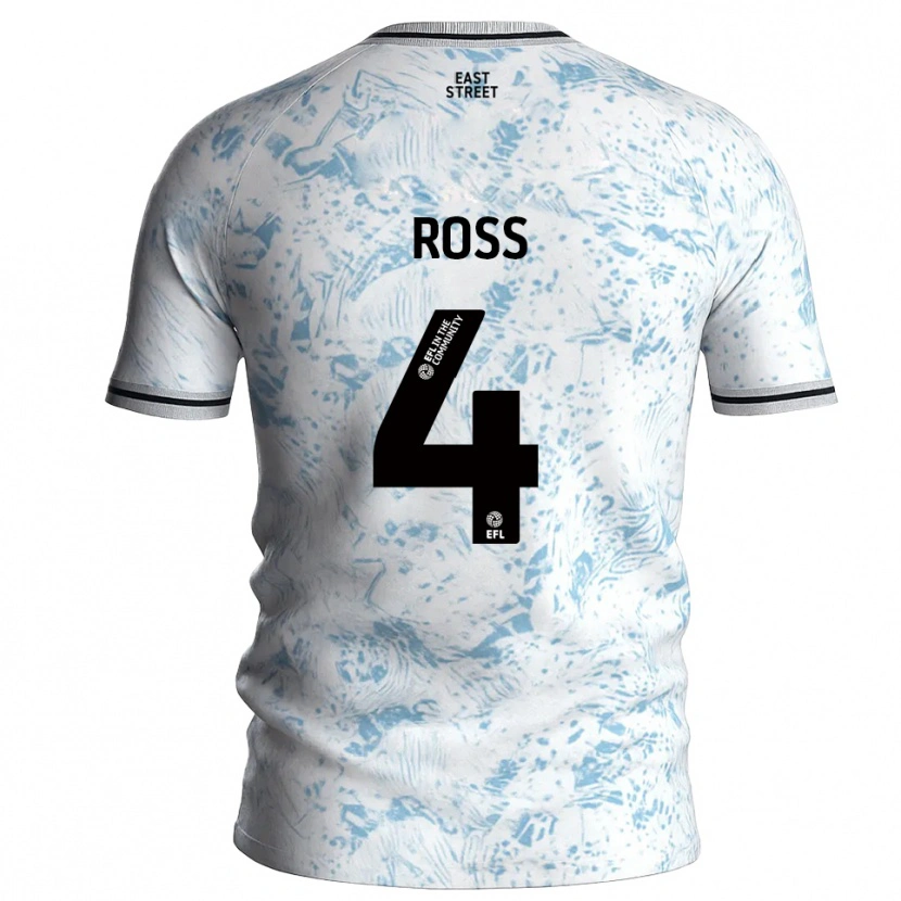 Danxen Kinderen Mia Ross #4 Wit Hemelsblauw Uitshirt Uittenue 2025/26 T-Shirt België