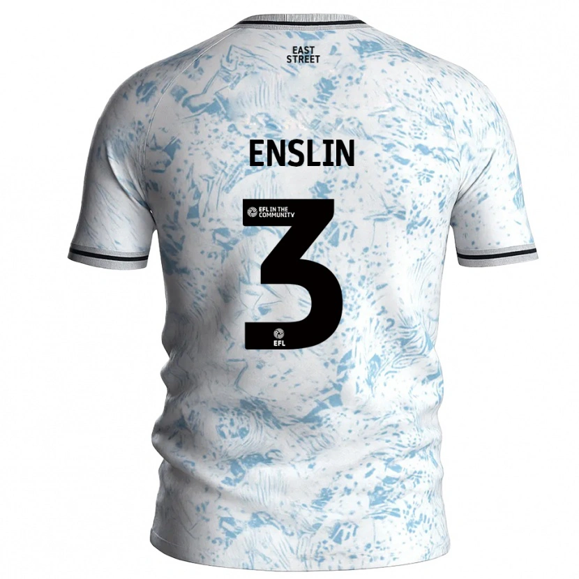 Danxen Kinderen Kai Enslin #3 Wit Hemelsblauw Uitshirt Uittenue 2025/26 T-Shirt België