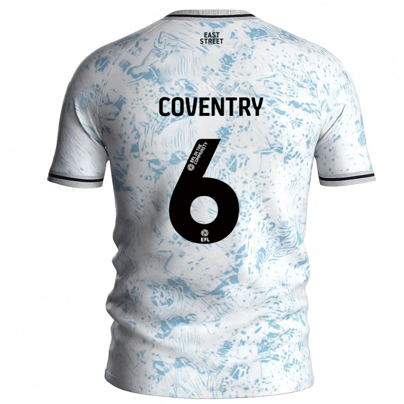 Danxen Kinderen Conor Coventry #6 Wit Hemelsblauw Uitshirt Uittenue 2025/26 T-Shirt België
