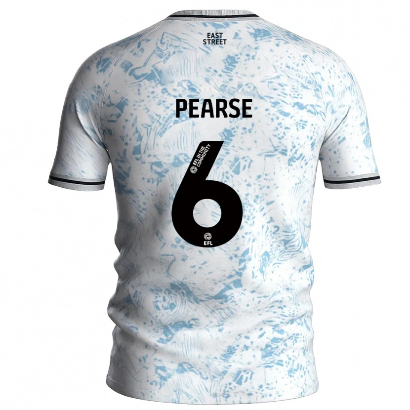 Danxen Kinderen Gracie Pearse #6 Wit Hemelsblauw Uitshirt Uittenue 2025/26 T-Shirt België