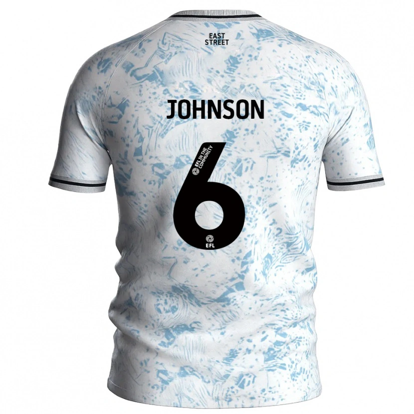 Danxen Kinderen Melissa Johnson #6 Wit Hemelsblauw Uitshirt Uittenue 2025/26 T-Shirt België