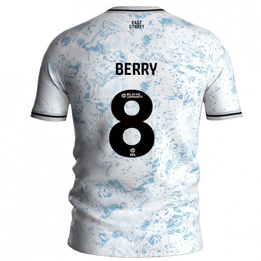 Danxen Kinderen Luke Berry #8 Wit Hemelsblauw Uitshirt Uittenue 2025/26 T-Shirt België