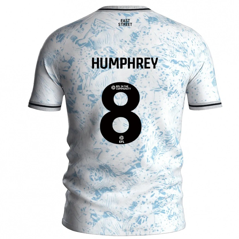 Danxen Kinderen Carla Humphrey #8 Wit Hemelsblauw Uitshirt Uittenue 2025/26 T-Shirt België
