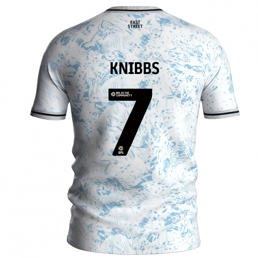 Danxen Kinderen Harvey Knibbs #7 Wit Hemelsblauw Uitshirt Uittenue 2025/26 T-Shirt België