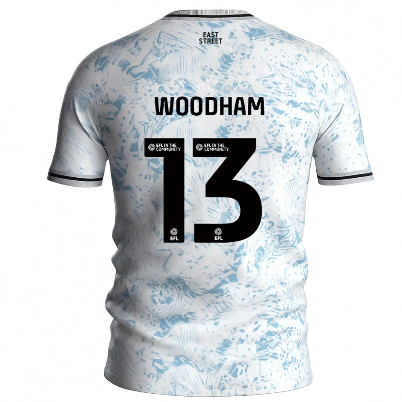 Danxen Kinderen Finley Woodham #13 Wit Hemelsblauw Uitshirt Uittenue 2025/26 T-Shirt België