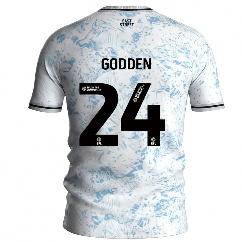 Danxen Kinderen Matty Godden #24 Wit Hemelsblauw Uitshirt Uittenue 2025/26 T-Shirt België