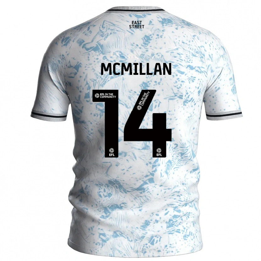 Danxen Kinderen Ellis Mcmillan #14 Wit Hemelsblauw Uitshirt Uittenue 2025/26 T-Shirt België