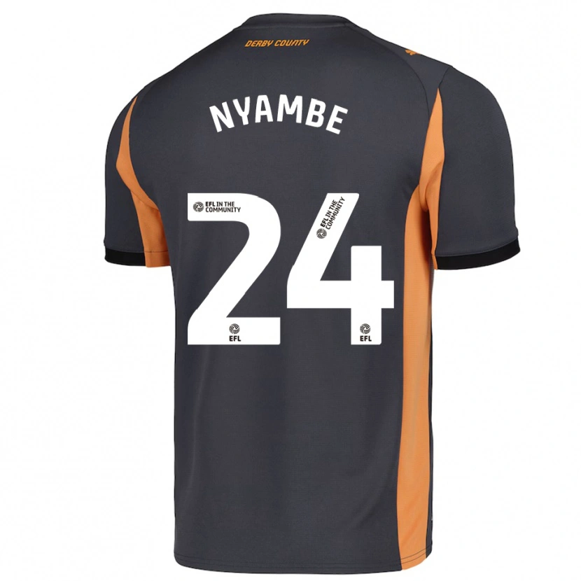 Danxen Kinderen Ryan Nyambe #24 Grijs Oranje Zwart Uitshirt Uittenue 2025/26 T-Shirt België