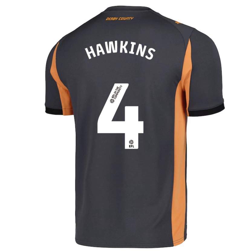 Danxen Kinderen Harry Hawkins #4 Grijs Oranje Zwart Uitshirt Uittenue 2025/26 T-Shirt België