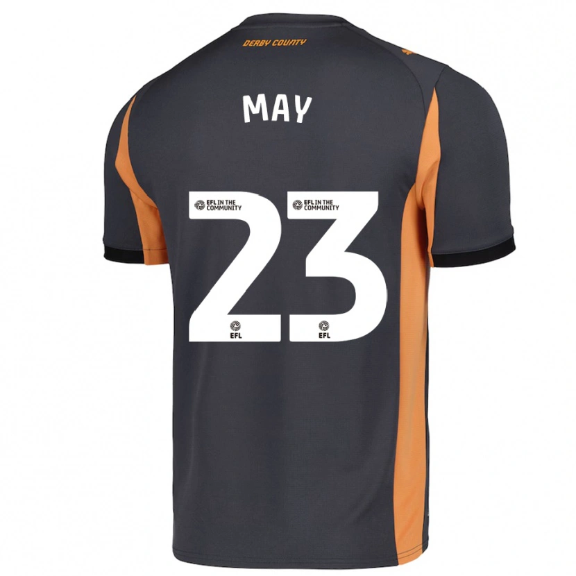 Danxen Kinderen Rebecca May #23 Grijs Oranje Zwart Uitshirt Uittenue 2025/26 T-Shirt België