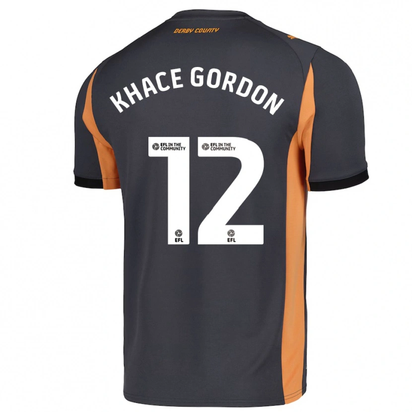 Danxen Kinderen Khace Gordon #12 Grijs Oranje Zwart Uitshirt Uittenue 2025/26 T-Shirt België