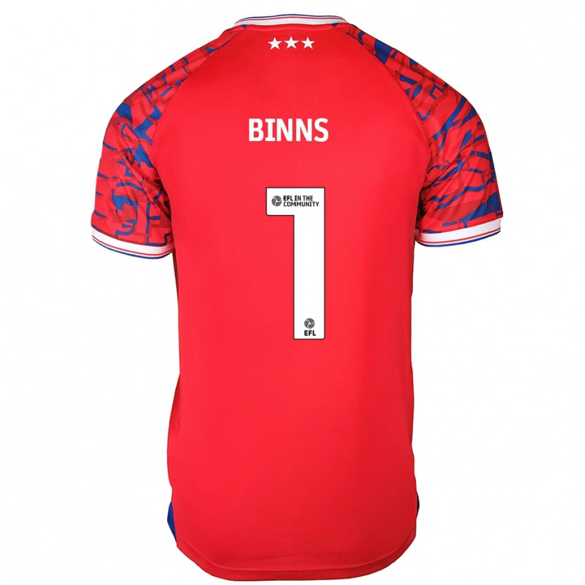 Danxen Kinderen Charlie Binns #1 Rood Blauw Uitshirt Uittenue 2025/26 T-Shirt België