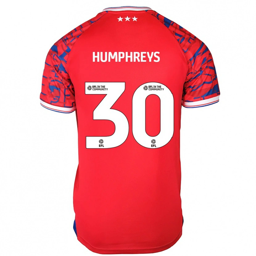 Danxen Kinderen Cameron Humphreys #30 Rood Blauw Uitshirt Uittenue 2025/26 T-Shirt België