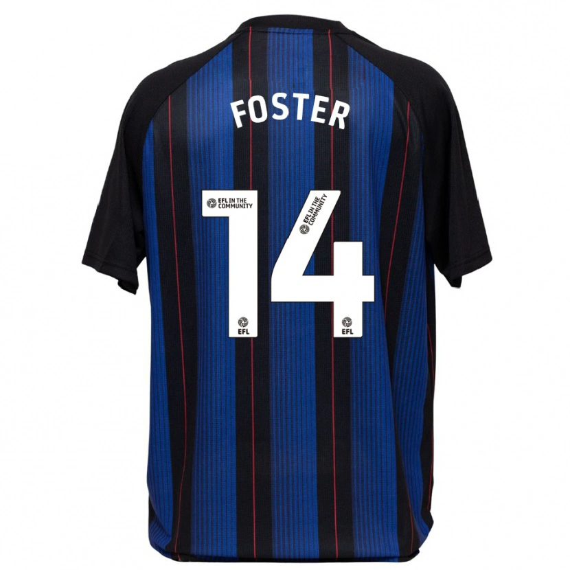 Danxen Kinderen Emma Foster #14 Blauw Zwart Uitshirt Uittenue 2025/26 T-Shirt België