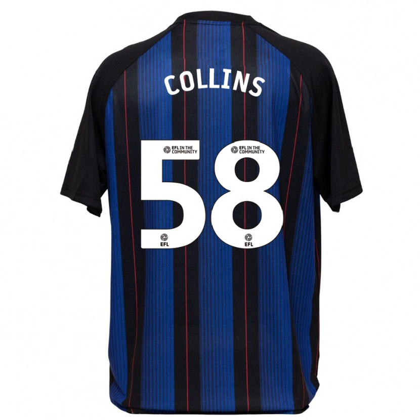 Danxen Kinderen Sam Collins #58 Blauw Zwart Uitshirt Uittenue 2025/26 T-Shirt België
