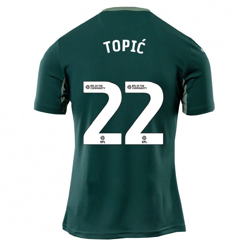 Danxen Kinderen Mirko Topić #22 Groen Wit Paars Uitshirt Uittenue 2025/26 T-Shirt België