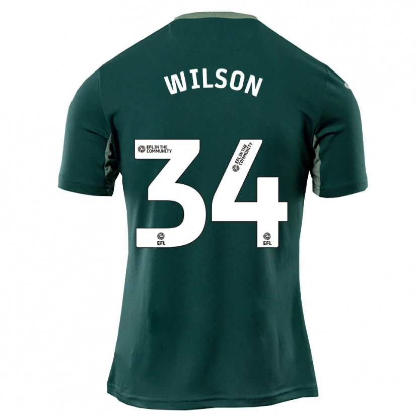 Danxen Kinderen Drew Wilson #34 Groen Wit Paars Uitshirt Uittenue 2025/26 T-Shirt België