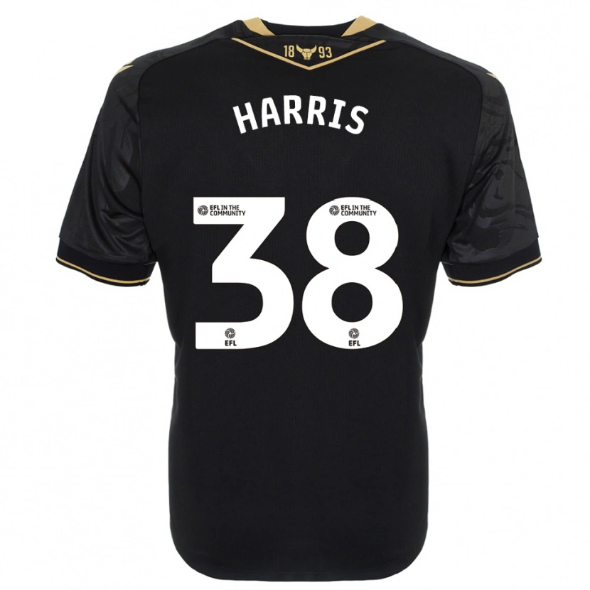 Danxen Kinderen Luke Harris #38 Zwart Goud Uitshirt Uittenue 2025/26 T-Shirt België