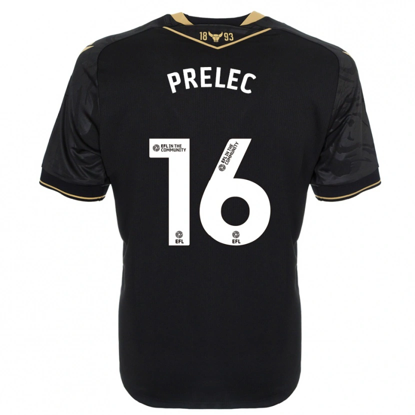 Danxen Kinderen Nik Prelec #16 Zwart Goud Uitshirt Uittenue 2025/26 T-Shirt België