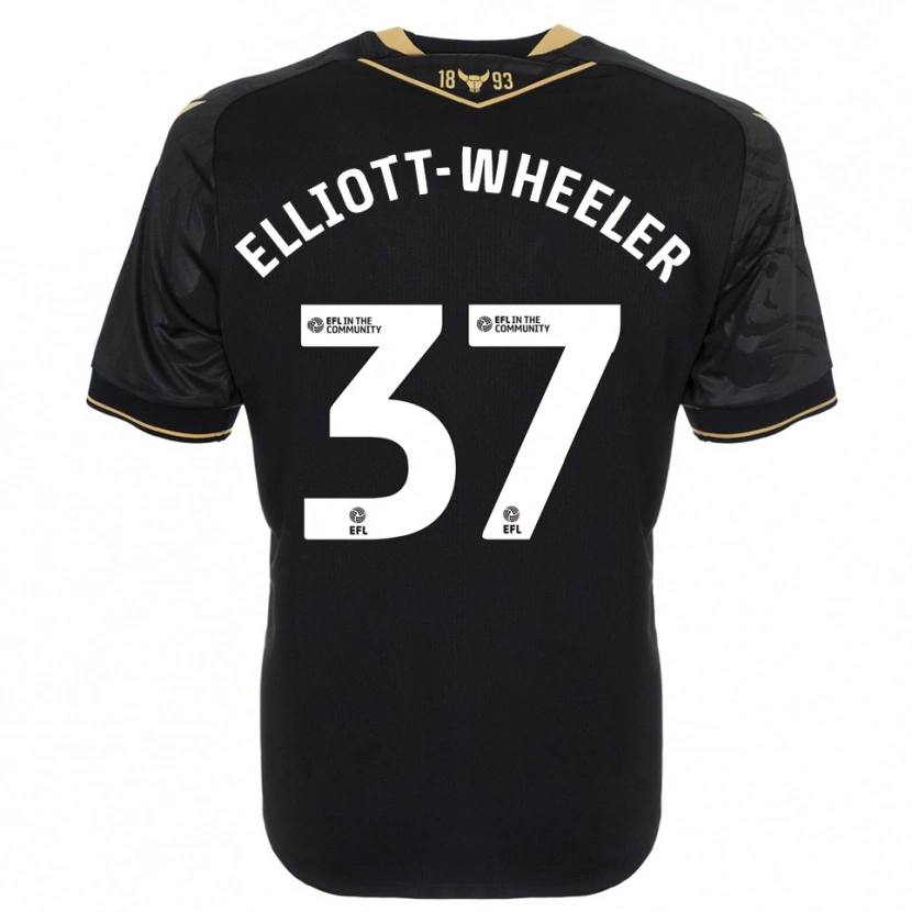 Danxen Kinderen Aidan Elliott-Wheeler #37 Zwart Goud Uitshirt Uittenue 2025/26 T-Shirt België