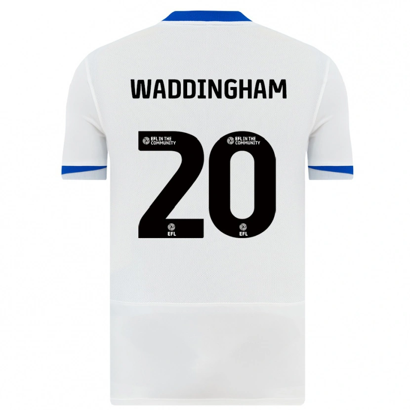 Danxen Kinderen Thomas Waddingham #20 Wit Zwart Uitshirt Uittenue 2025/26 T-Shirt België