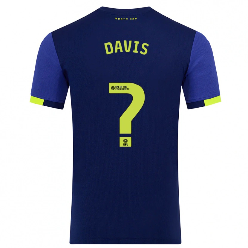 Danxen Kinderen Tommy Davis #0 Marine Geel Uitshirt Uittenue 2025/26 T-Shirt België