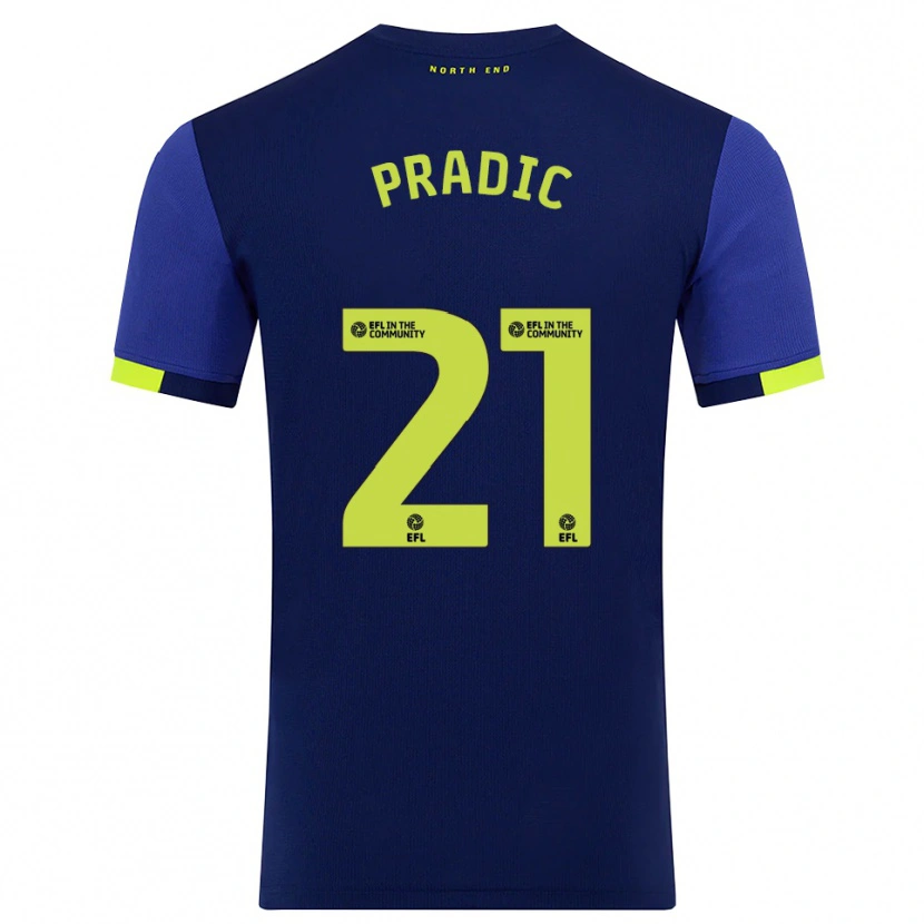 Danxen Kinderen James Pradic #21 Marine Geel Uitshirt Uittenue 2025/26 T-Shirt België