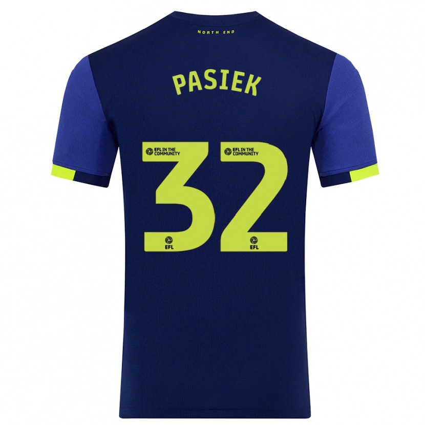 Danxen Kinderen Kacper Pasiek #32 Marine Geel Uitshirt Uittenue 2025/26 T-Shirt België