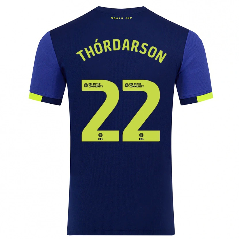 Danxen Kinderen Stefán Teitur Thórdarson #22 Marine Geel Uitshirt Uittenue 2025/26 T-Shirt België