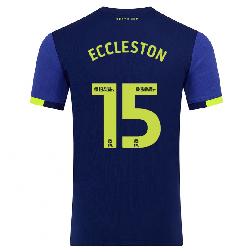 Danxen Kinderen Ethan Eccleston #15 Marine Geel Uitshirt Uittenue 2025/26 T-Shirt België