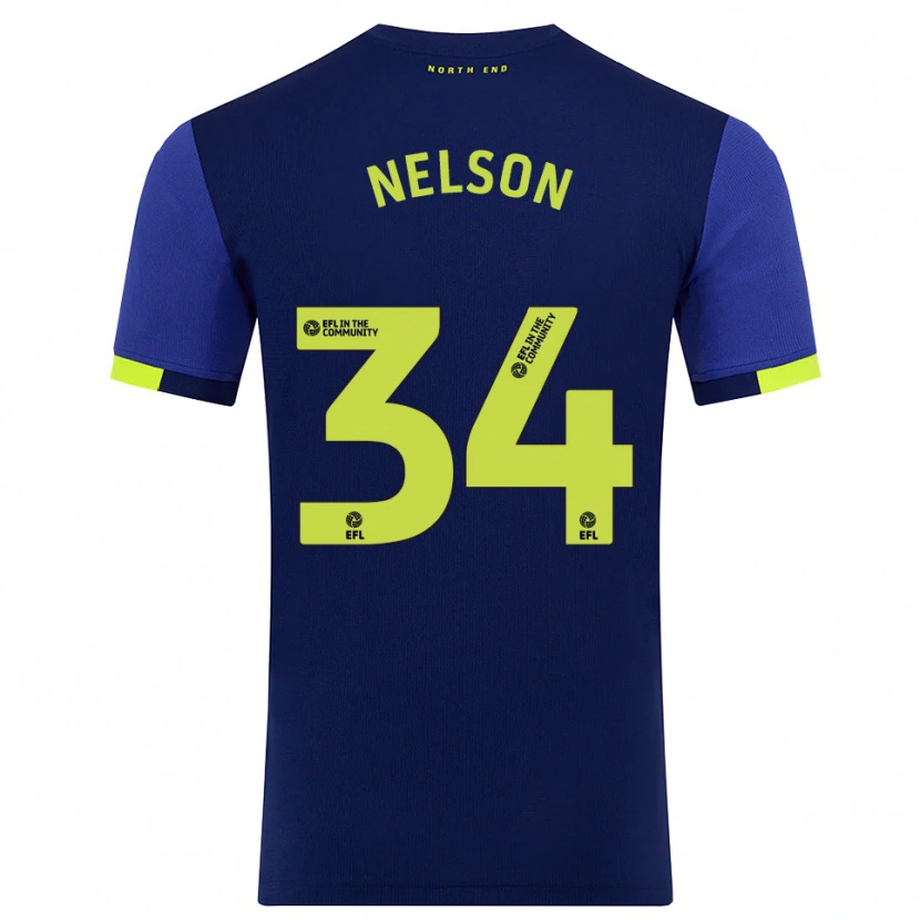 Danxen Kinderen Kitt Nelson #34 Marine Geel Uitshirt Uittenue 2025/26 T-Shirt België