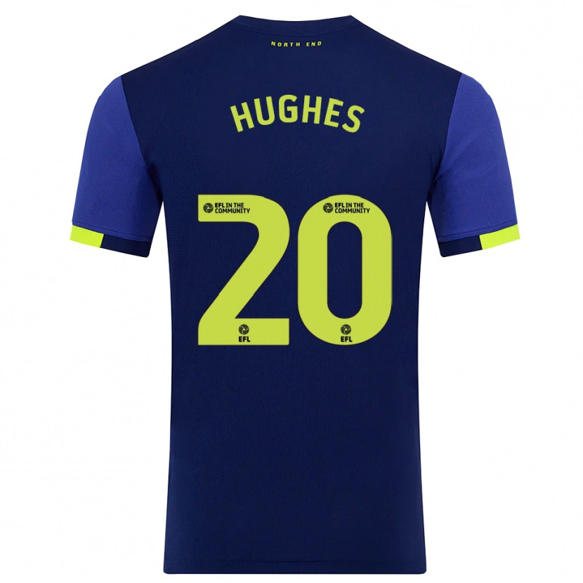 Danxen Kinderen Amy Hughes #20 Marine Geel Uitshirt Uittenue 2025/26 T-Shirt België