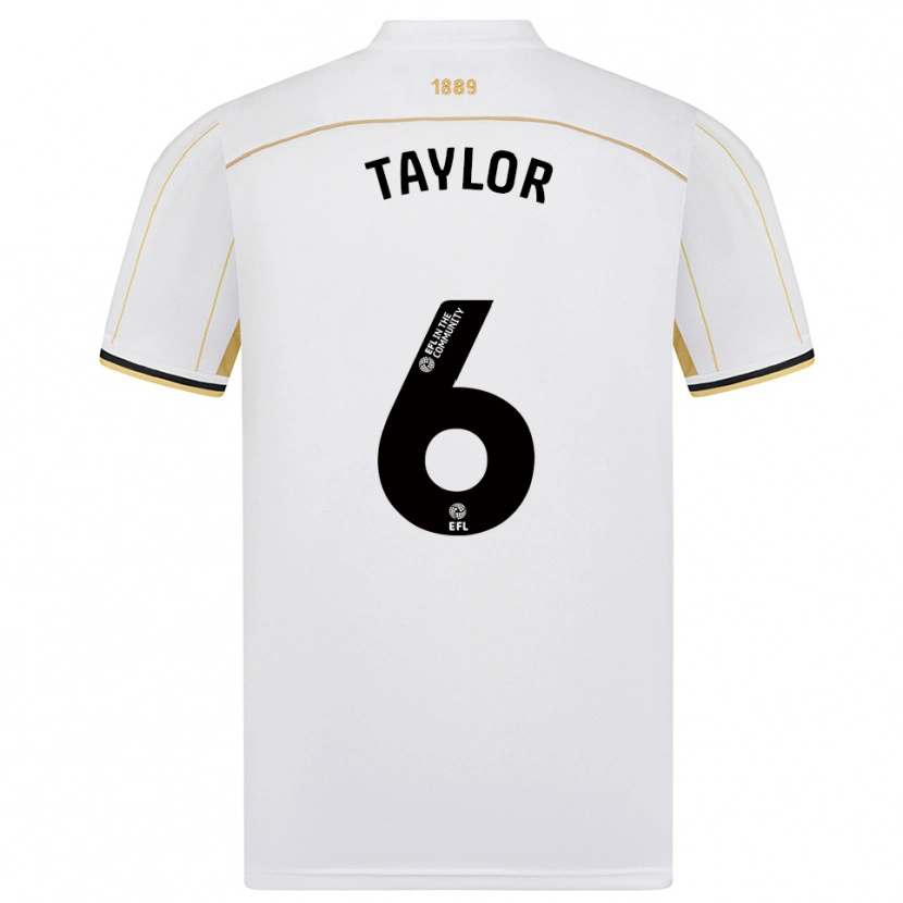 Danxen Kinderen Emma Taylor #6 Wit Goud Uitshirt Uittenue 2025/26 T-Shirt België