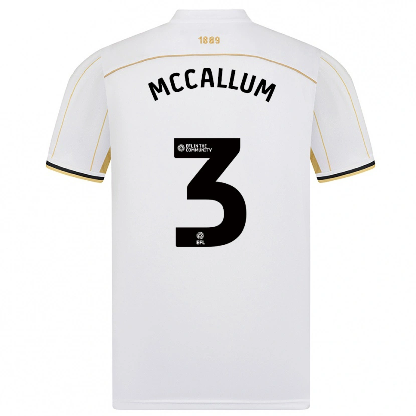 Danxen Kinderen Sam Mccallum #3 Wit Goud Uitshirt Uittenue 2025/26 T-Shirt België