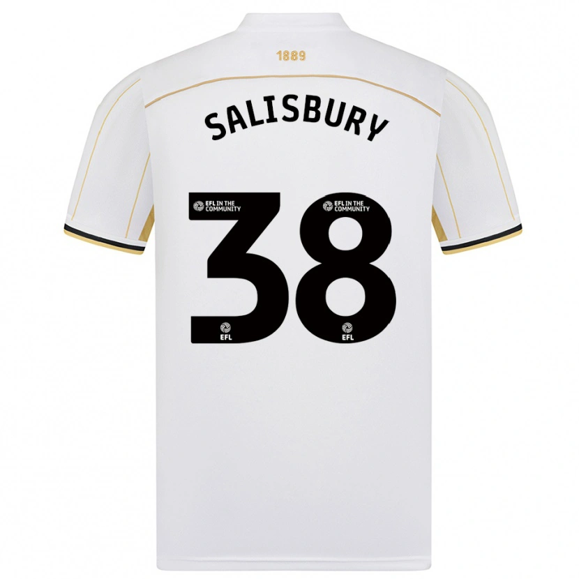 Danxen Kinderen Chloe Salisbury #38 Wit Goud Uitshirt Uittenue 2025/26 T-Shirt België