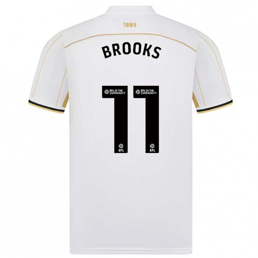 Danxen Kinderen Andre Brooks #11 Wit Goud Uitshirt Uittenue 2025/26 T-Shirt België