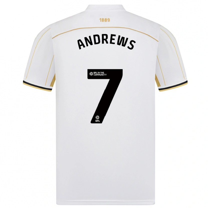 Danxen Kinderen Amy Andrews #7 Wit Goud Uitshirt Uittenue 2025/26 T-Shirt België