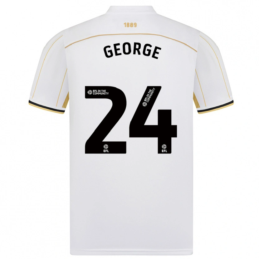Danxen Kinderen Tammi George #24 Wit Goud Uitshirt Uittenue 2025/26 T-Shirt België