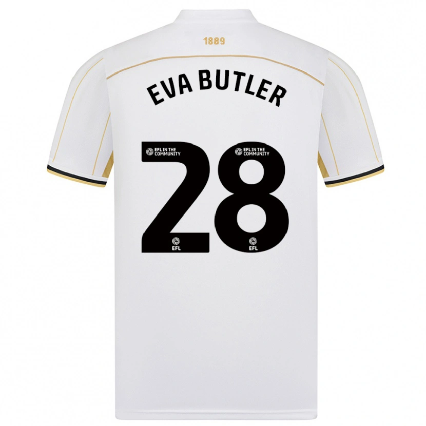 Danxen Kinderen Eva Butler #28 Wit Goud Uitshirt Uittenue 2025/26 T-Shirt België