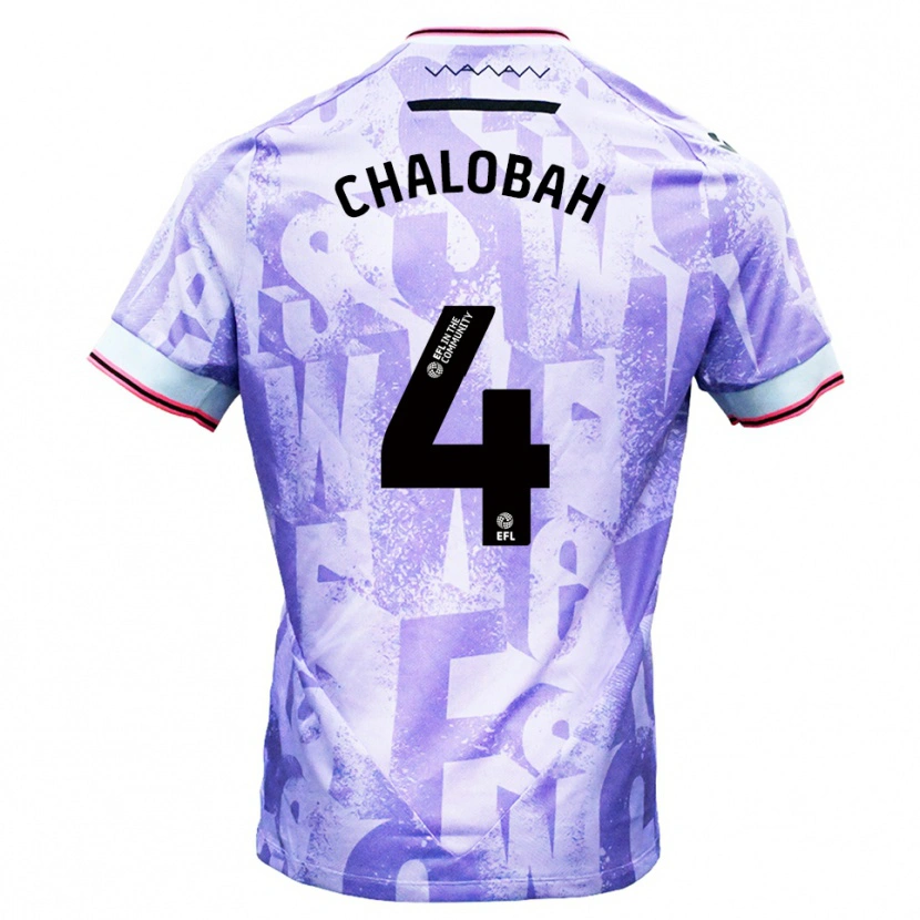 Danxen Kinderen Nathaniel Chalobah #4 Lila Wit Uitshirt Uittenue 2025/26 T-Shirt België