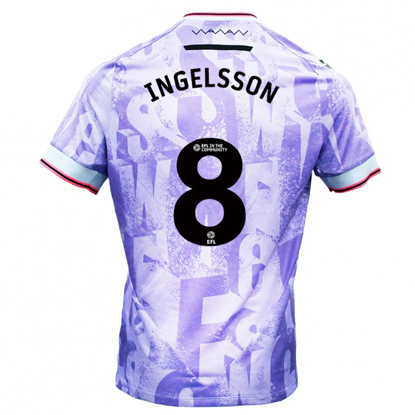 Danxen Kinderen Svante Ingelsson #8 Lila Wit Uitshirt Uittenue 2025/26 T-Shirt België
