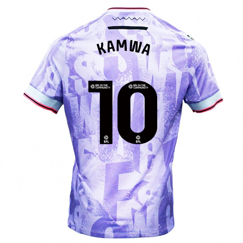 Danxen Kinderen Donald Kamwa #10 Lila Wit Uitshirt Uittenue 2025/26 T-Shirt België