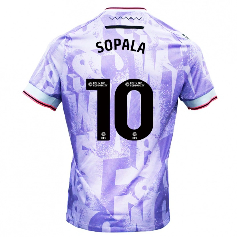 Danxen Kinderen Aodhan Sopala #10 Lila Wit Uitshirt Uittenue 2025/26 T-Shirt België