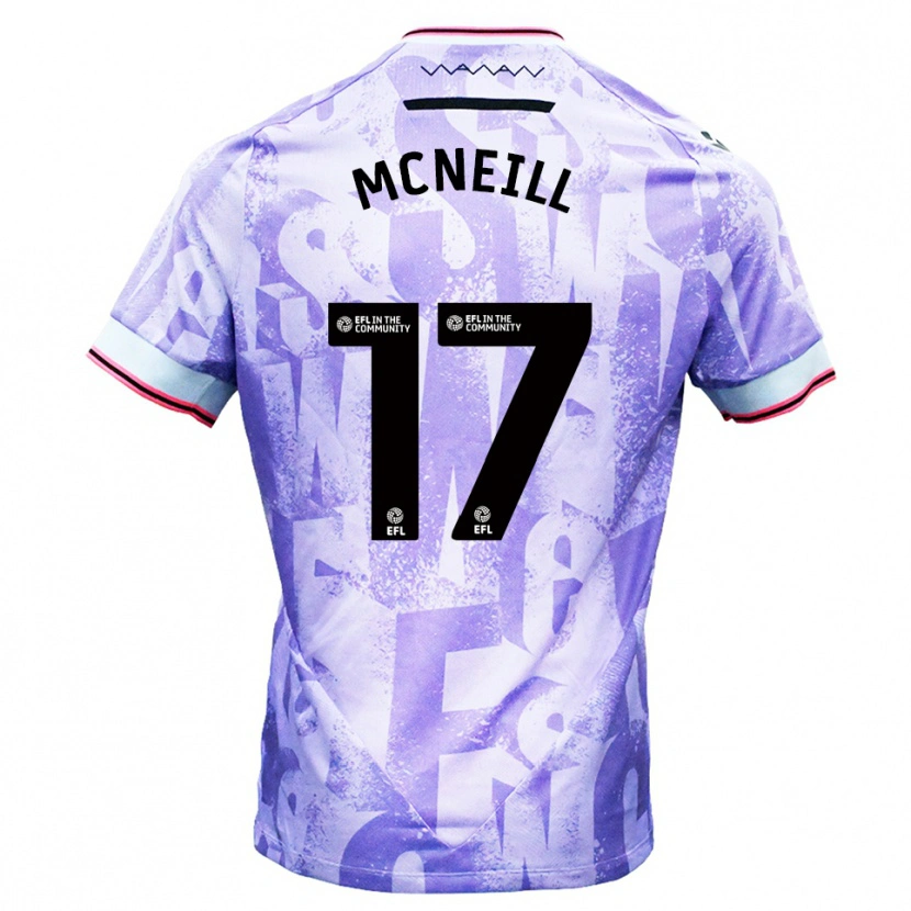 Danxen Kinderen Charlie Mcneill #17 Lila Wit Uitshirt Uittenue 2025/26 T-Shirt België