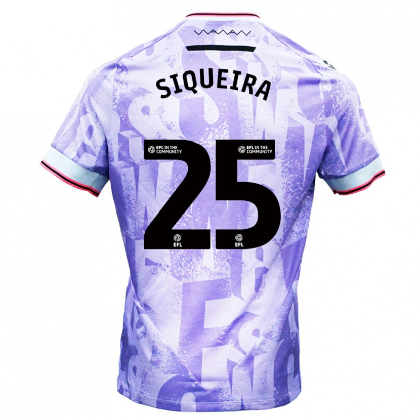 Danxen Kinderen Guilherme Siqueira #25 Lila Wit Uitshirt Uittenue 2025/26 T-Shirt België