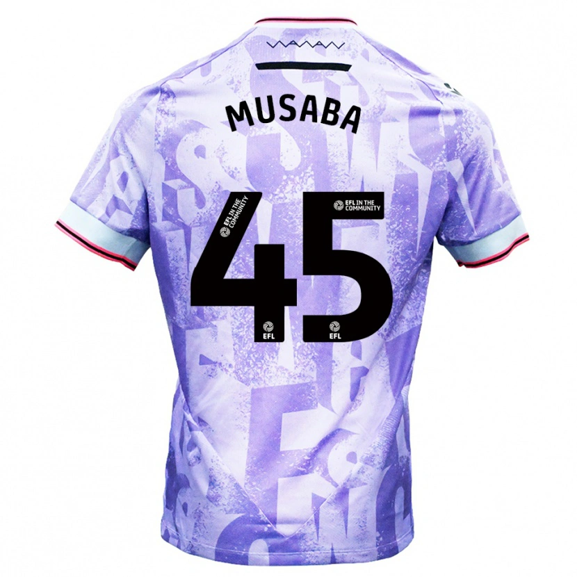 Danxen Kinderen Anthony Musaba #45 Lila Wit Uitshirt Uittenue 2025/26 T-Shirt België