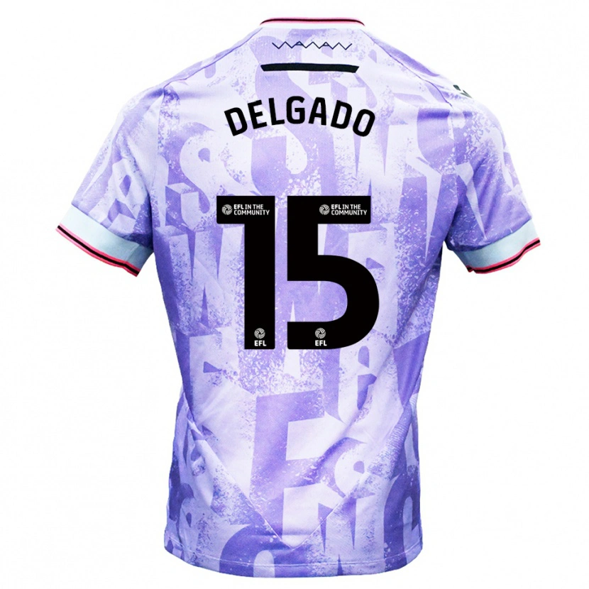 Danxen Kinderen Juan Delgado #15 Lila Wit Uitshirt Uittenue 2025/26 T-Shirt België