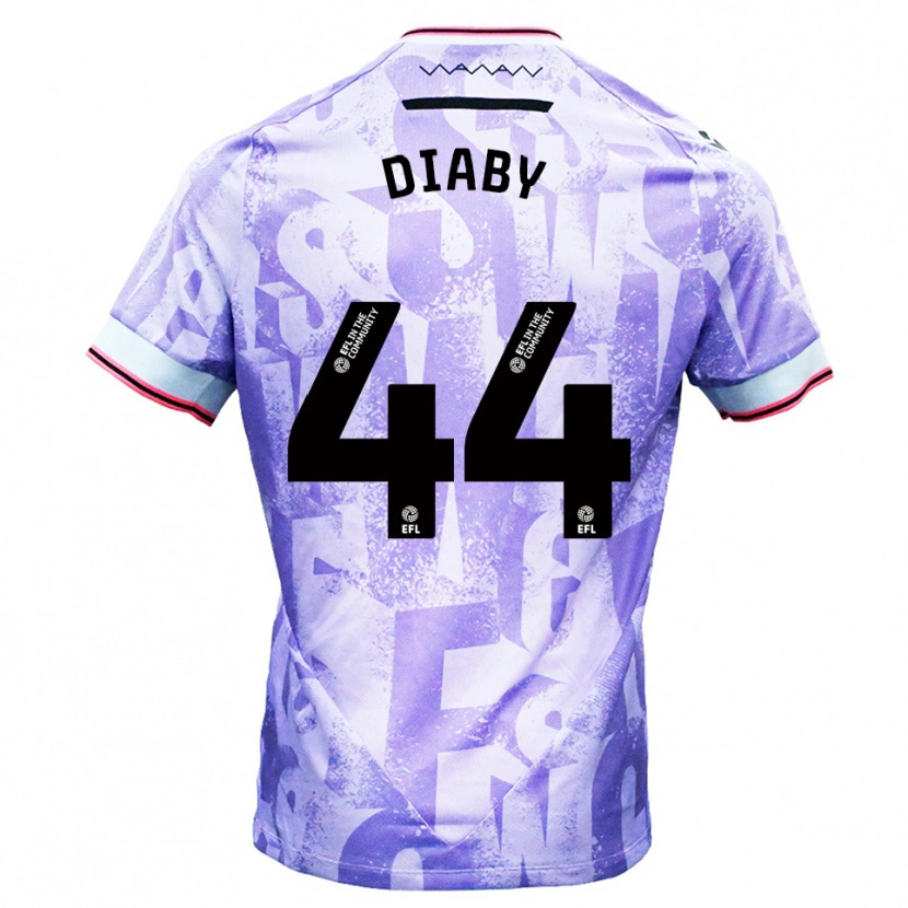 Danxen Kinderen Momo Diaby #44 Lila Wit Uitshirt Uittenue 2025/26 T-Shirt België