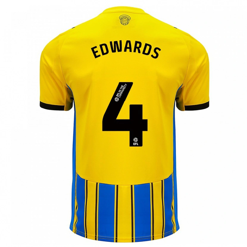 Danxen Kinderen Ronnie Edwards #4 Blauw Geel Uitshirt Uittenue 2025/26 T-Shirt België